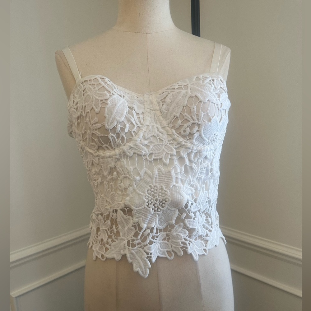 White Lace Bustier Top